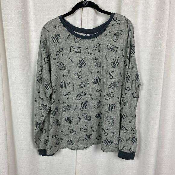 The Wizarding World Of Harry Potter Gray Icon Print Pajama Set Sz.XL - Picture 5 of 15